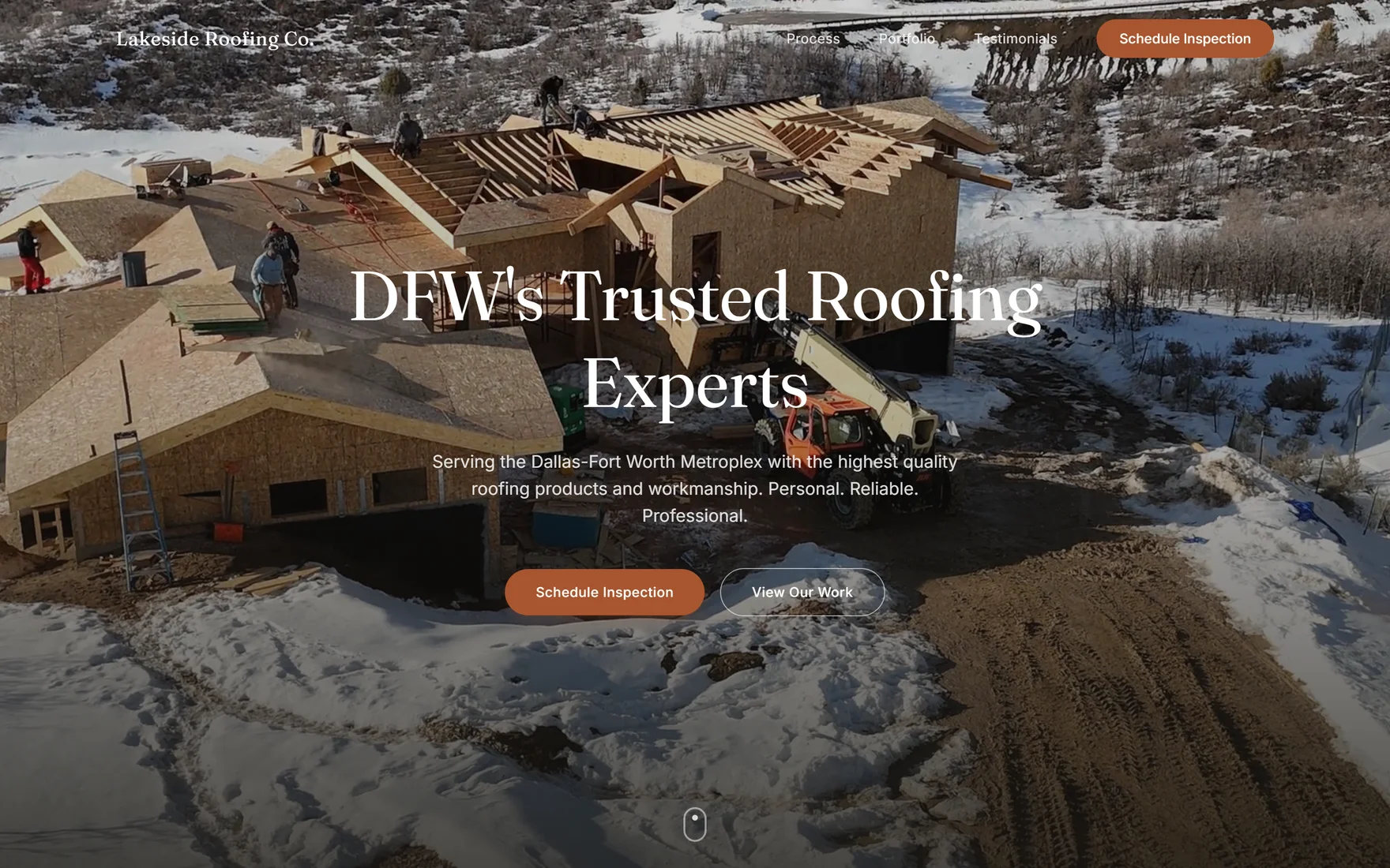 Lakeside Roofing Co. homepage